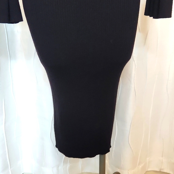 Gianni Bini Black Knit Long Sleeve Dress - Picture 2 of 6